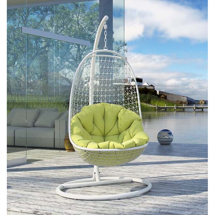 Hanging egg chair discount with stand white